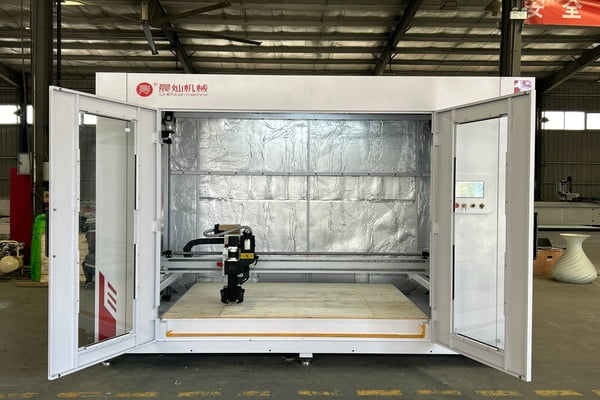 Thermal image of a heated print bed and extruder